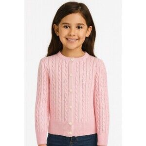 Polo Ralph Lauren Girls Cable Knit Cotton Cardigan Sweater Pink 4T NWT